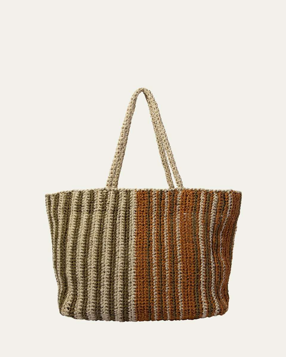 Kaya Striped Raffia Tote Bag